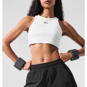 Alo Aspire Tank Crop Top white/black XS